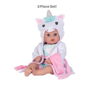 Adora Baby Bath Toy Unicorn, 13 inch Bath Time Doll with QuickDri Body New